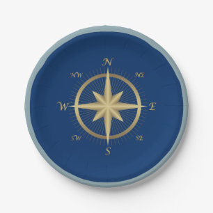 Nautical Compass  Paper Plate