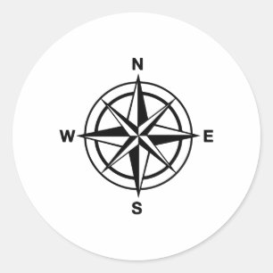 Nautical Compass Rose Classic Round Sticker