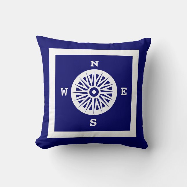 Nautical Compass Rose Cushion (Front)