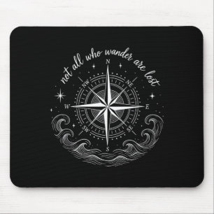 Nautical compass rose design with inspirational mouse pad