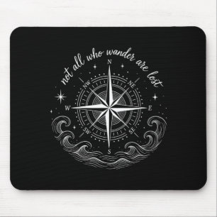 Nautical compass rose design with inspirational mouse pad