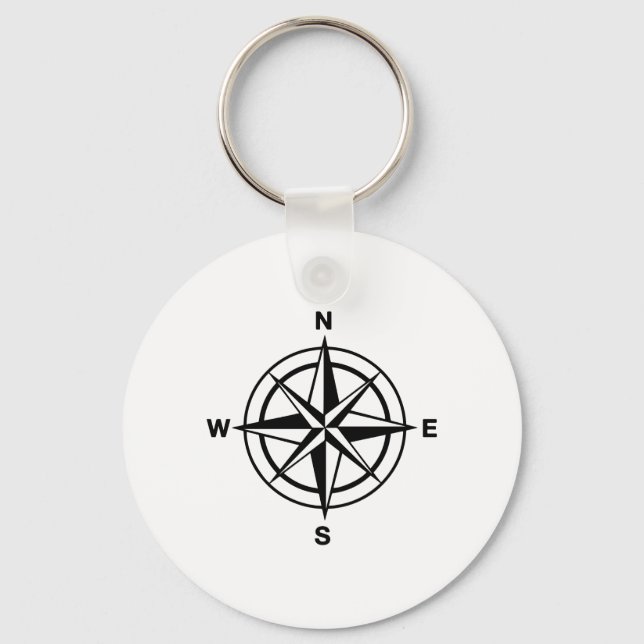 Nautical Compass Rose Key Ring (Front)