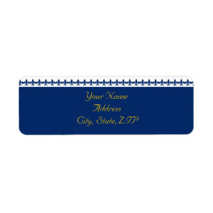 Nautical Compass Rose Navy Yellow Return Address Label