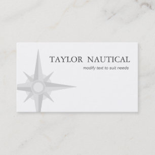 Nautical Compass Sailing and Boating White Business Card