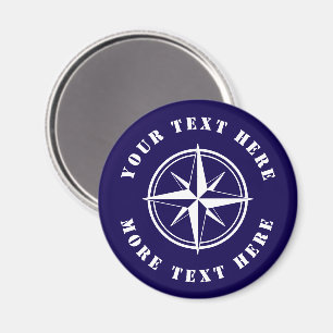 Nautical compass star custom fridge magnet