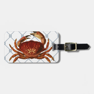 Nautical Crab Luggage Tag
