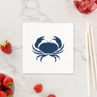 Nautical crab navy blue and white paper