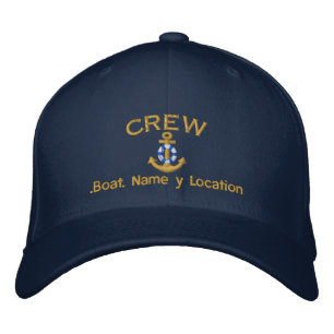 Nautical Crew Your Boat Name Your Name Embroidered Hat