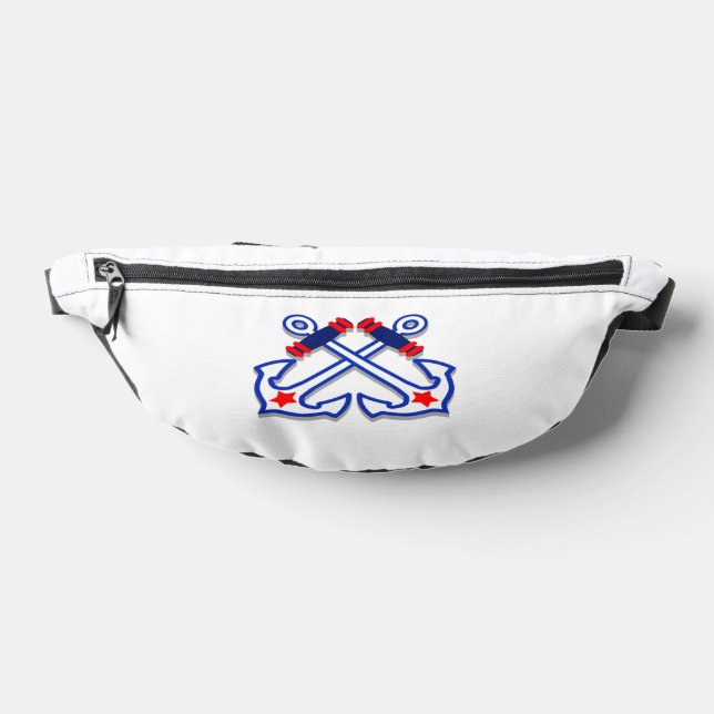 Nautical Crossed Anchors Bum Bags (Lay Down)