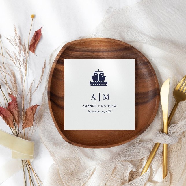 Nautical Cruise boat Wedding  Napkin (Creator Uploaded)