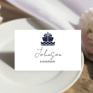 Nautical Cruise boat Wedding Place Card