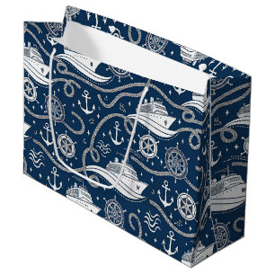 Nautical Cruise Seamless Pattern Large Gift Bag