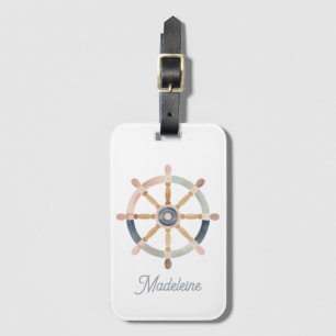 Nautical Cruise Vacation Ships Wheel Modern Luggage Tag