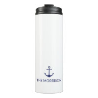 Nautical Custom Boat Name navy blue anchor