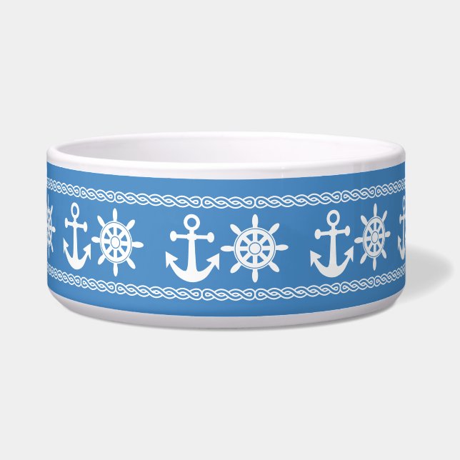 Nautical custom colour pet bowls (Front)