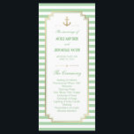 Nautical Custom Mint White Program Rack Cards<br><div class="desc">Customise this Stylish Modern Nautical Wedding Program Cards. This is a one side design. Mint and white striped design, set as a template for an easy customisation. Mint colour of the stripes is customisable and can be changed to any other colour, you can change it by changing the Background colour....</div>