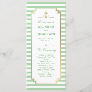 Nautical Custom Mint White Program Rack Cards