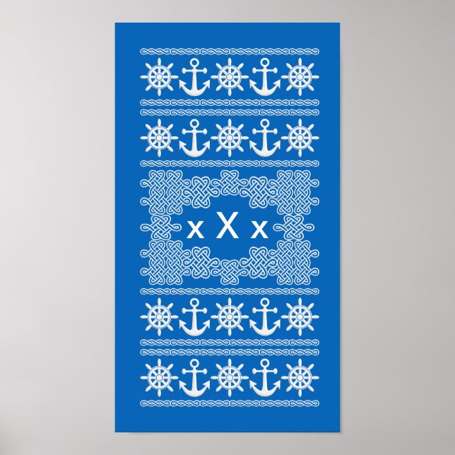 Nautical custom monogram poster (Front)