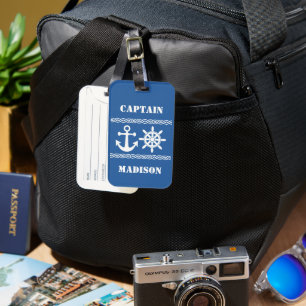 Nautical custom name & colour luggage tag