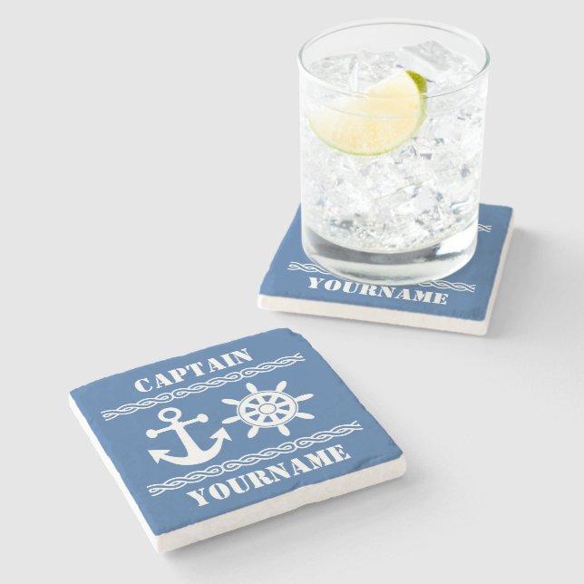 Nautical custom text & colour coasters (Side)