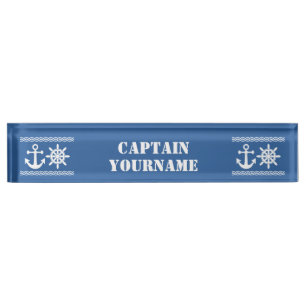 Nautical custom text & colour desk nameplate