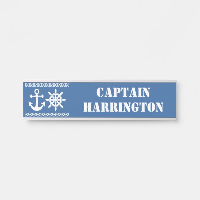 Nautical custom text & colour door sign (Front)