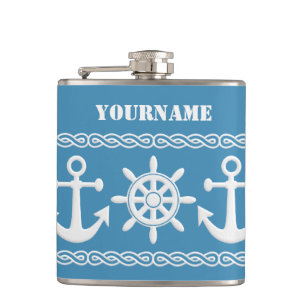 Nautical custom text & colour flasks