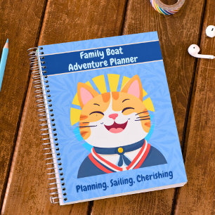Nautical Cute Cat Gifts for Boat Owners Sailors Notebook