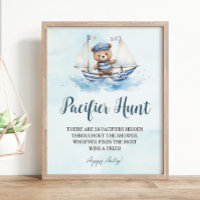 Nautical Cute Sailor Teddy Bear Pacifier Hunt Game