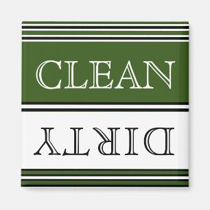 Nautical Dark GreenDishwasher Dirty Clean Magnet