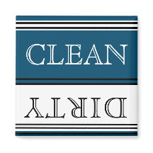 Nautical Dark Teal Blue Dishwasher Dirty Clean  