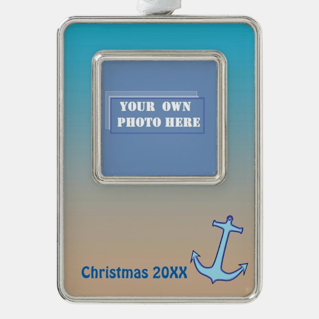 Nautical Dated Photo Ornament (Front)