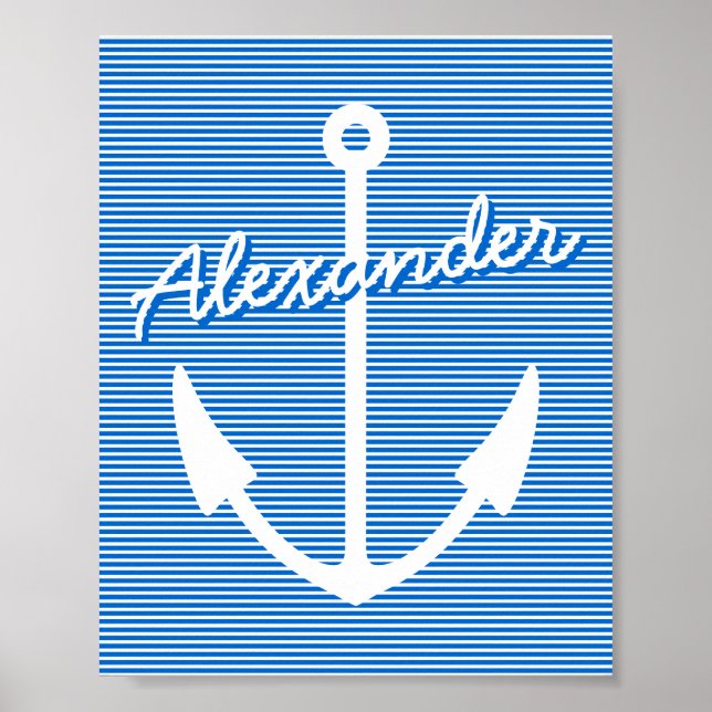 Nautical decor wall poster | personalizable anchor (Front)