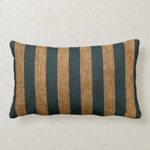Nautical Deep Sea Blue Stripes Lumbar Cushion