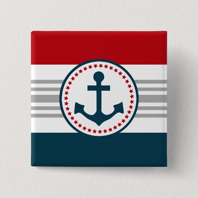 Nautical design 15 cm square badge (Front)