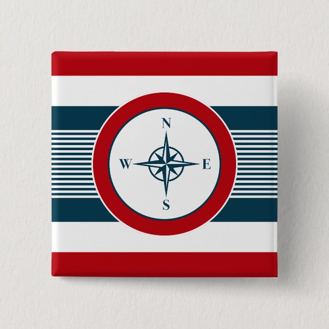Nautical design 15 cm square badge (Front)