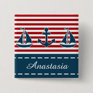 Nautical design 15 cm square badge