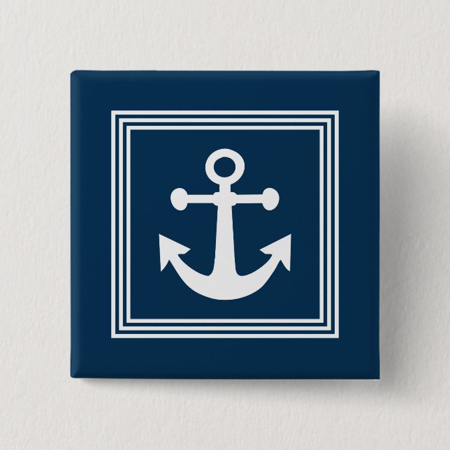 Nautical design 15 cm square badge (Front)