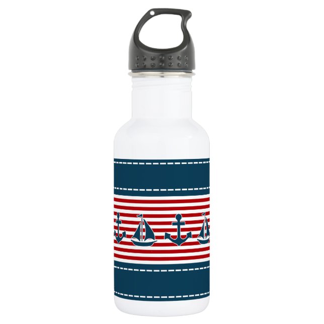 Nautical design 532 ml water bottle (Front)