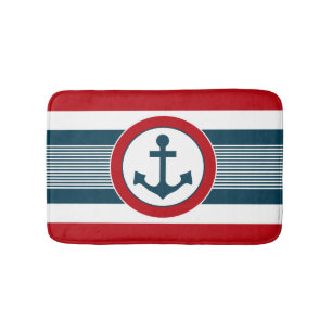 Nautical design bath mat