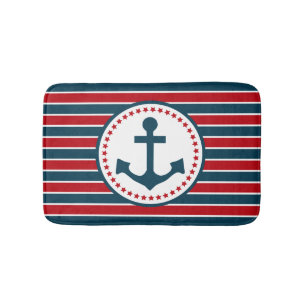Nautical design bath mat
