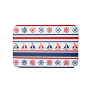 Nautical design bath mat