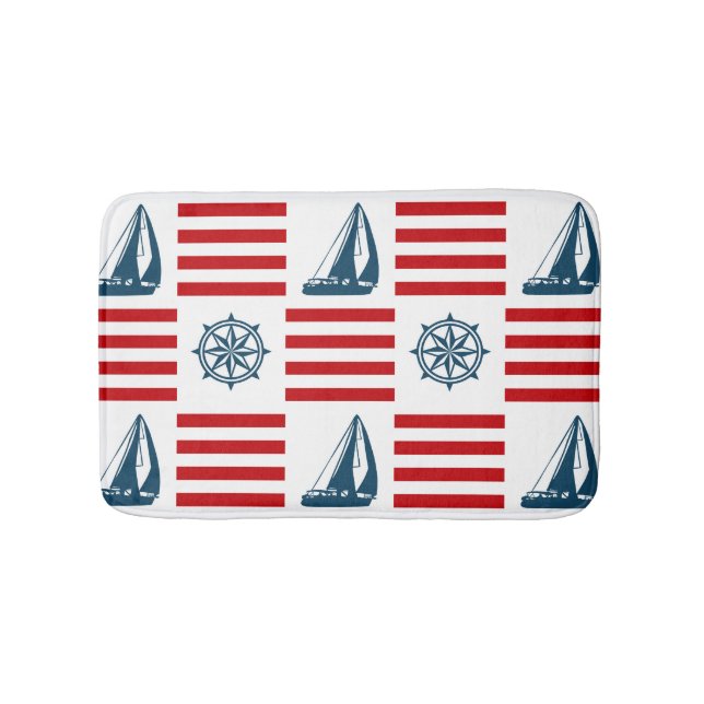 Nautical design bath mat (Front)