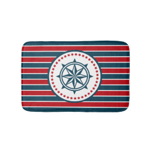 Nautical design bath mat