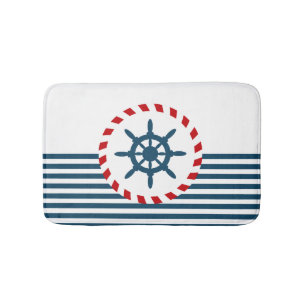 Nautical design bath mat