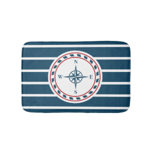 Nautical design bath mat