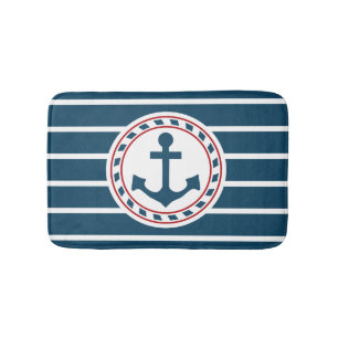 Nautical design bath mat