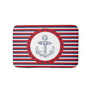 Nautical design bath mat