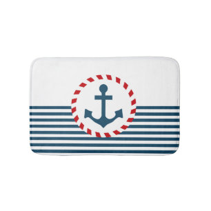 Nautical design bath mat