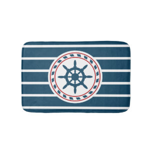 Nautical design bath mat